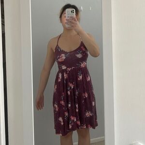 Purple floral summer dress. sundress